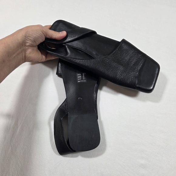 COS Black Slip-On Leather Sandals Square Toe Back Strap EUR 40 SIZE - Picture 6 of 8